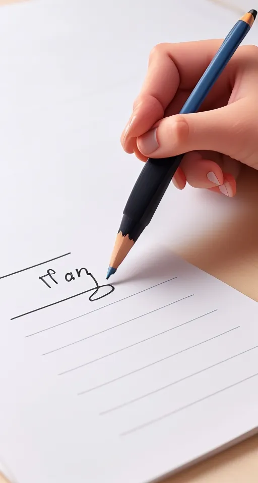 a person writing on a piece of paper with a pencil