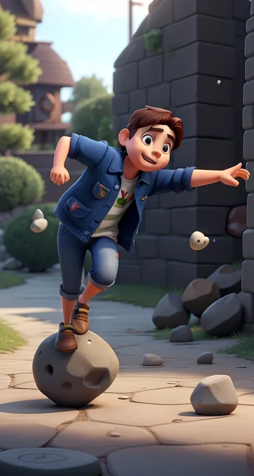 a cartoon character is balancing on a ball