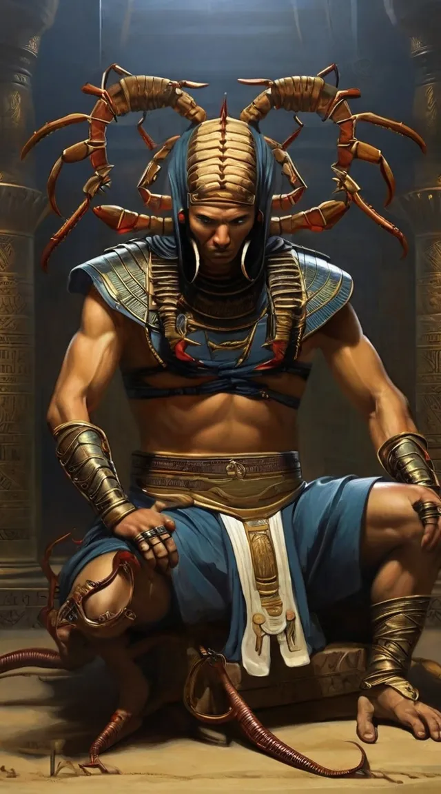 a painting of a man dressed as an egyptian god