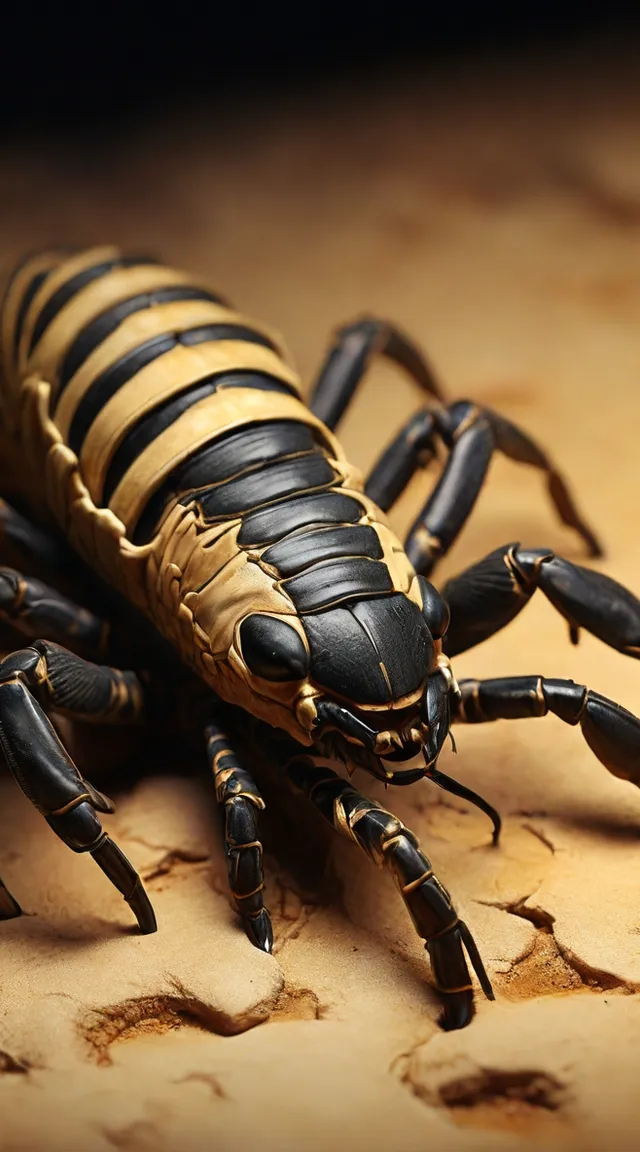 a close up of a scorpion on a table