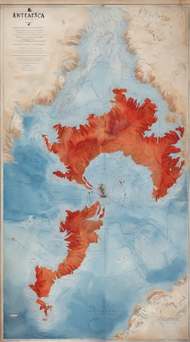 a large map of the island of antartica