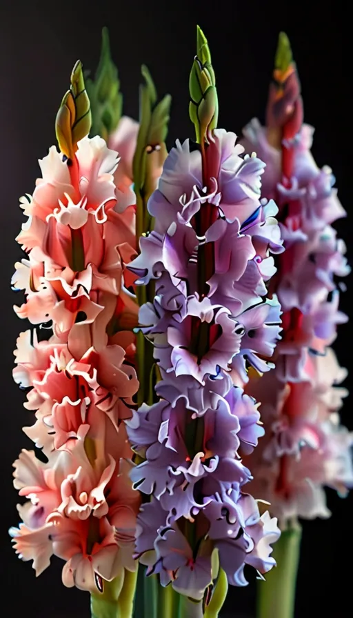 a close up of a bunch of flowers in a vase