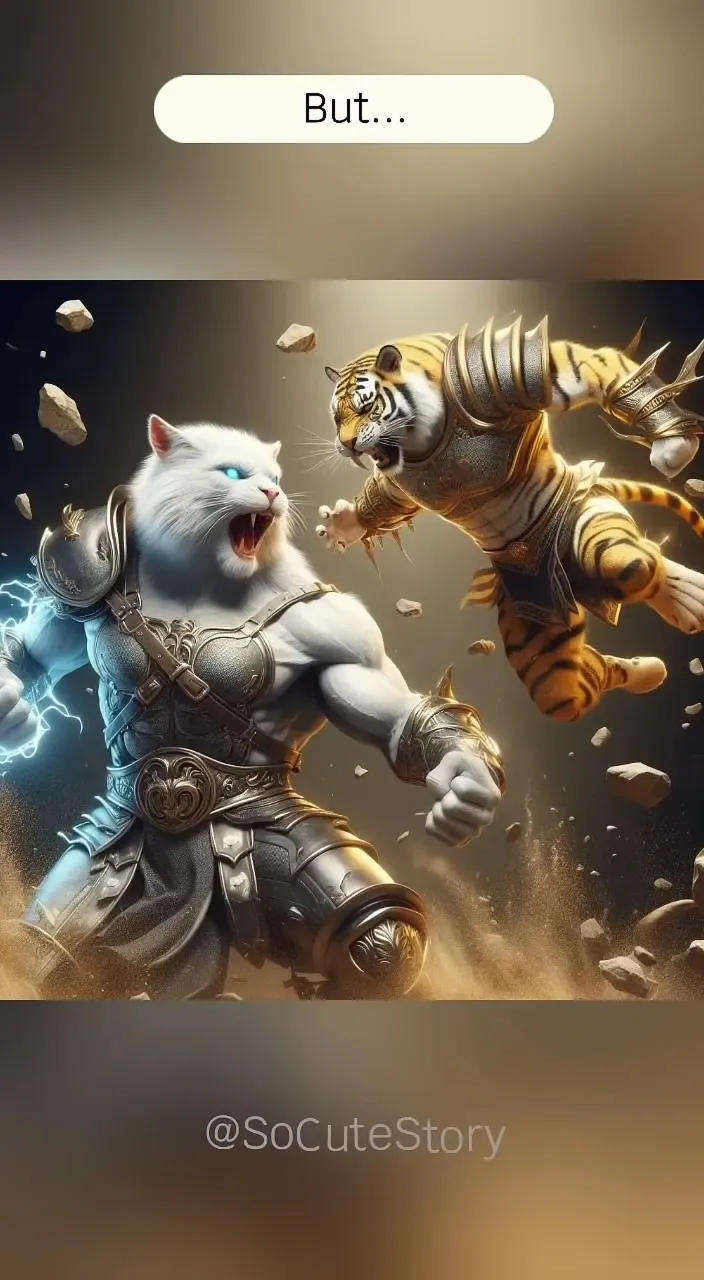 a picture of two cats fighting each other