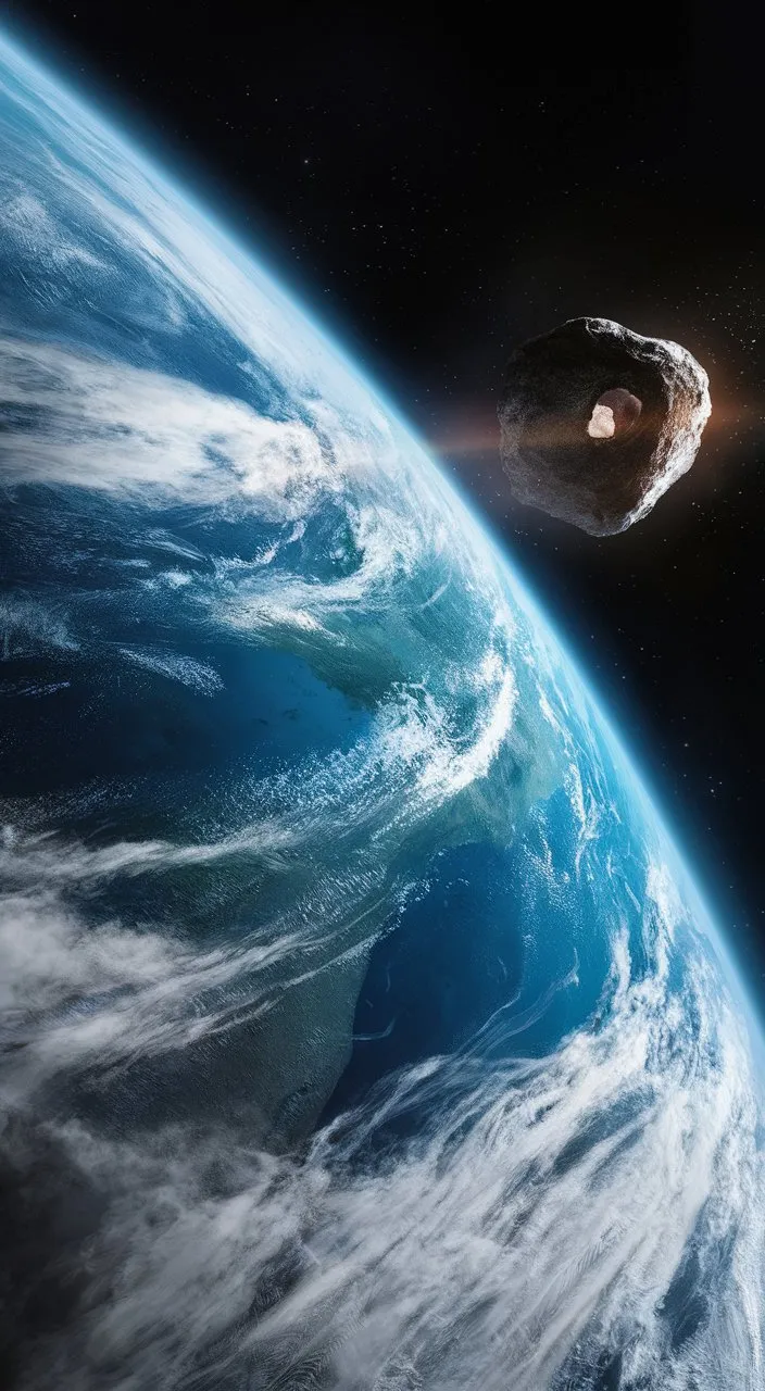 an artist's rendering of a comet approaching earth