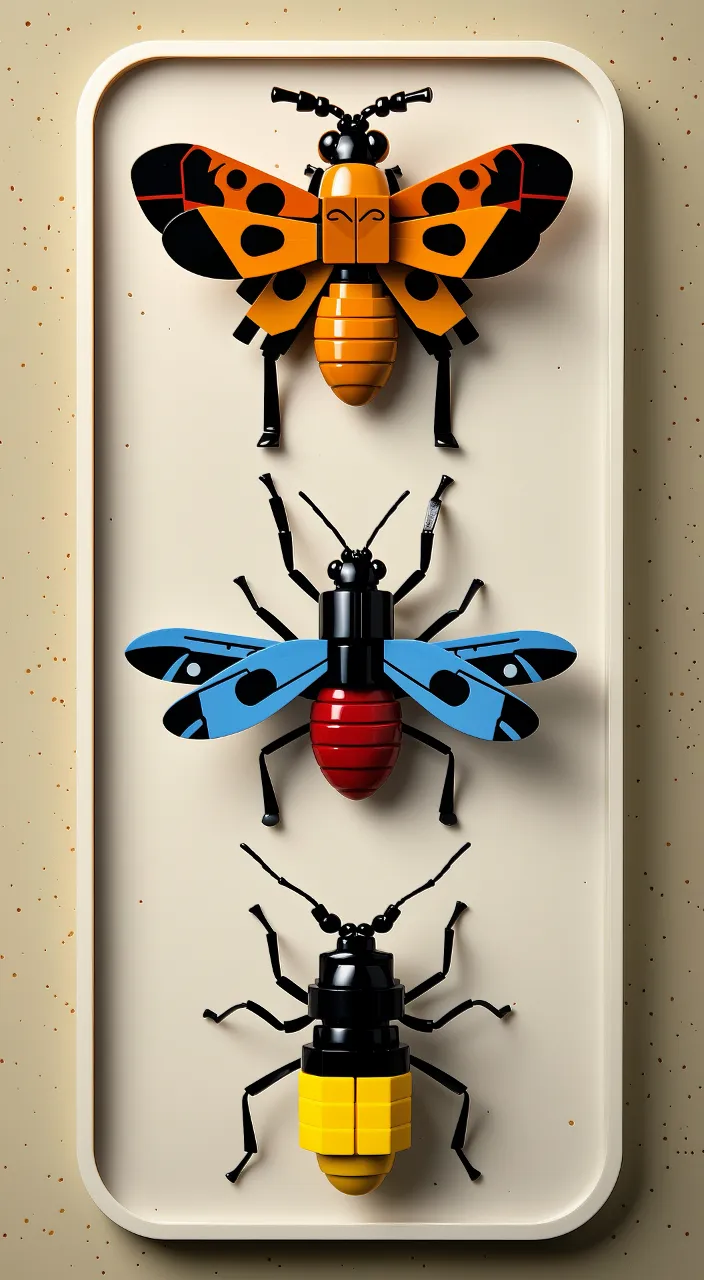 a couple of bugs that are on a wall