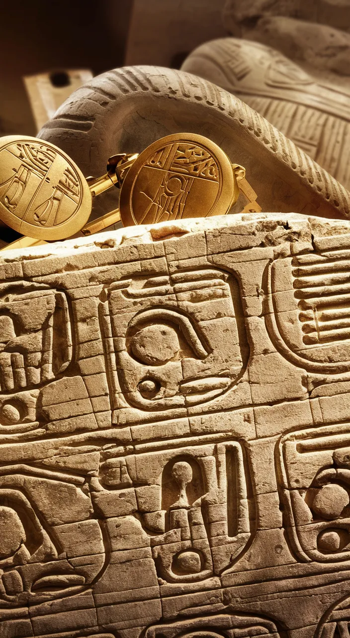 a close up of a carved object on a table