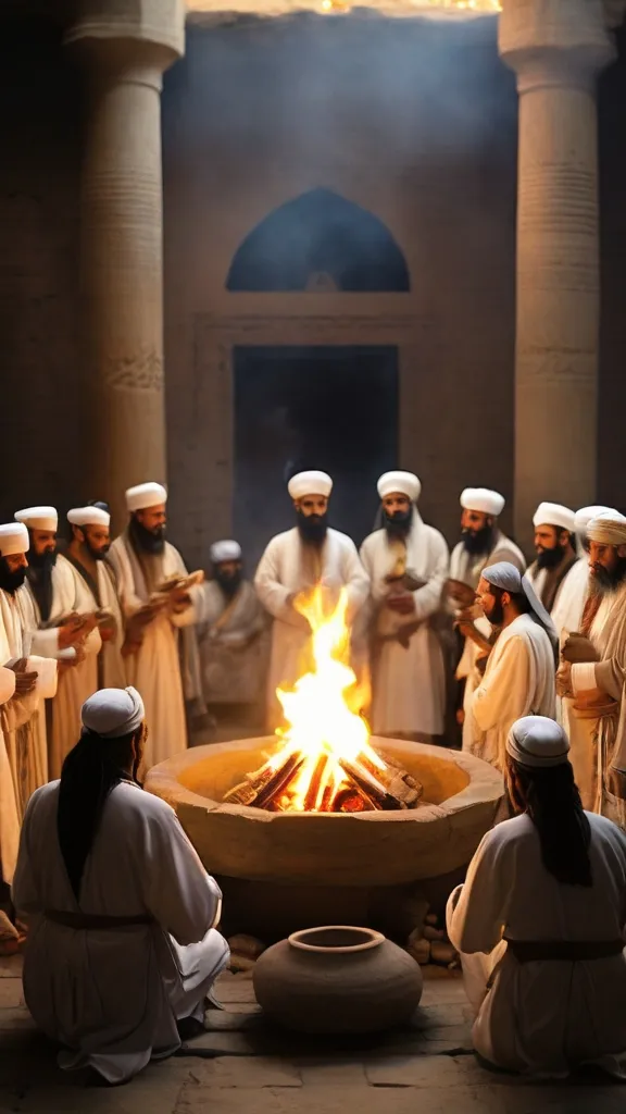 a group of men sitting around a fire pit