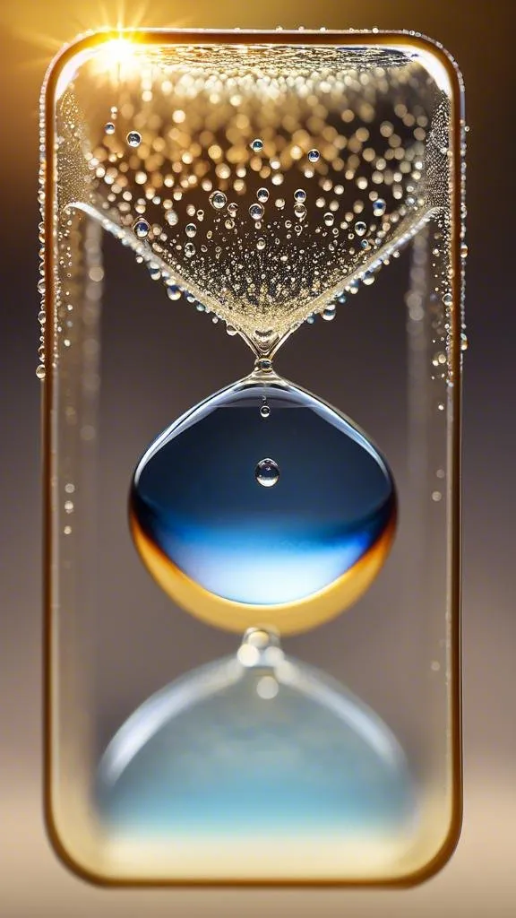 an image of an hourglass with bubbles in it