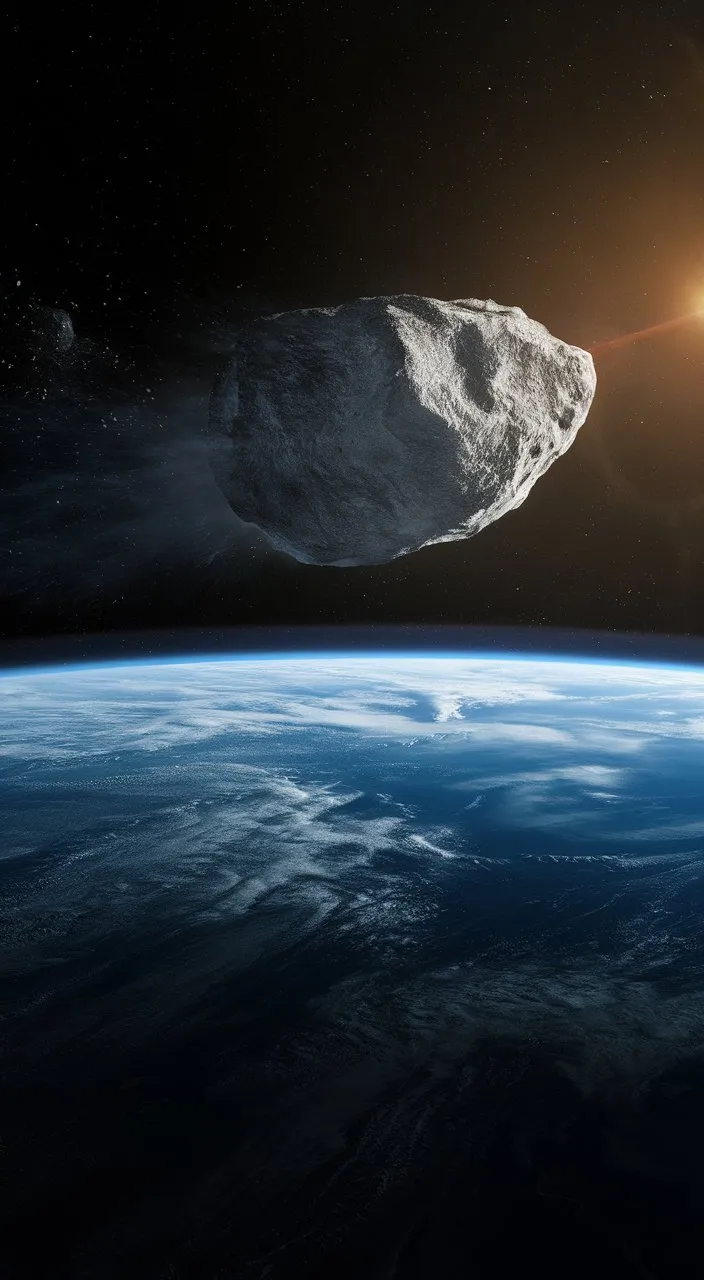 an artist's rendering of a comet approaching earth