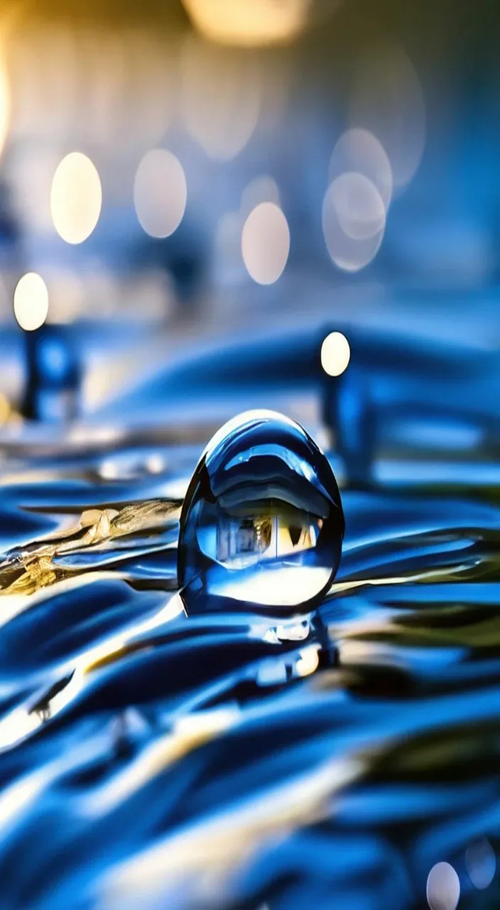 a close up of a drop of water on a surface