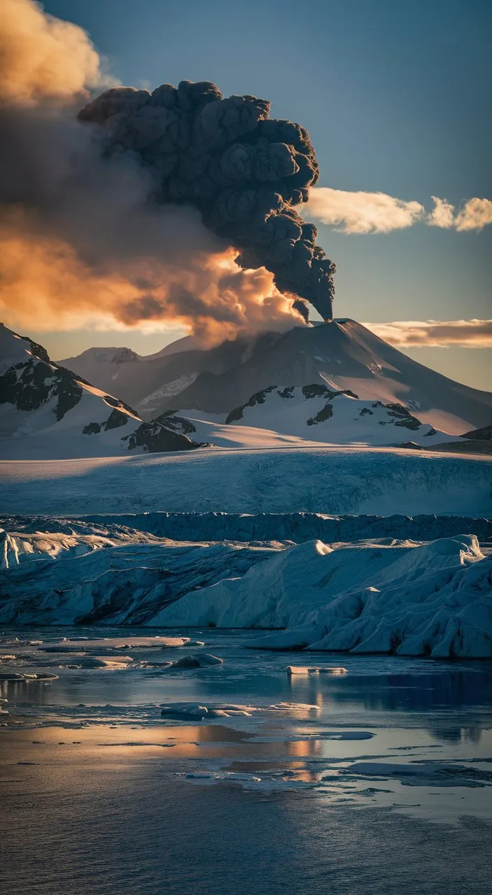 a large plume of smoke coming out of a mountain