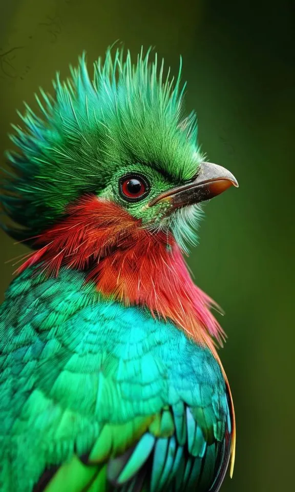 a close up of a colorful bird on a branch