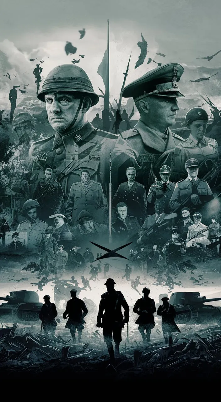 a movie poster with a group of soldiers