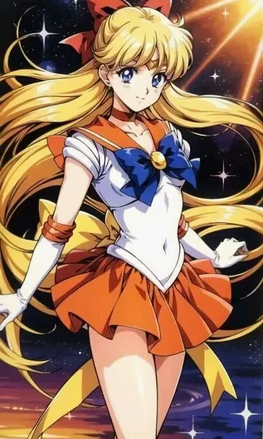 a girl in a sailor outfit with long blonde hair