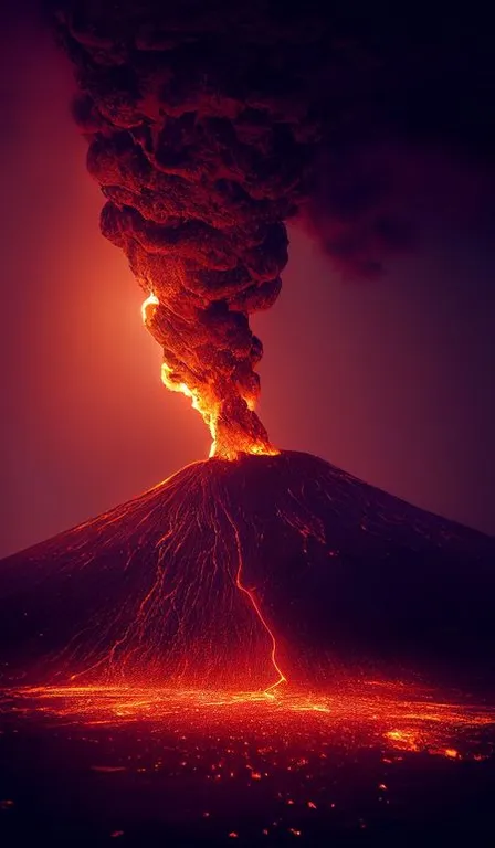 a volcano spewing lava into the sky