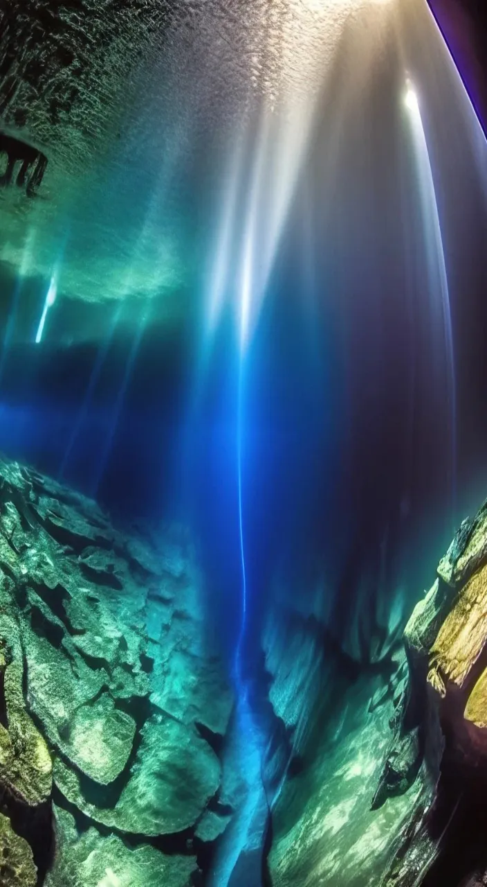 a large waterfall flowing into a pool of water