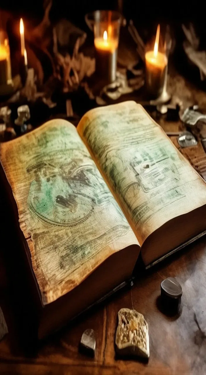 an open book sitting on top of a wooden table