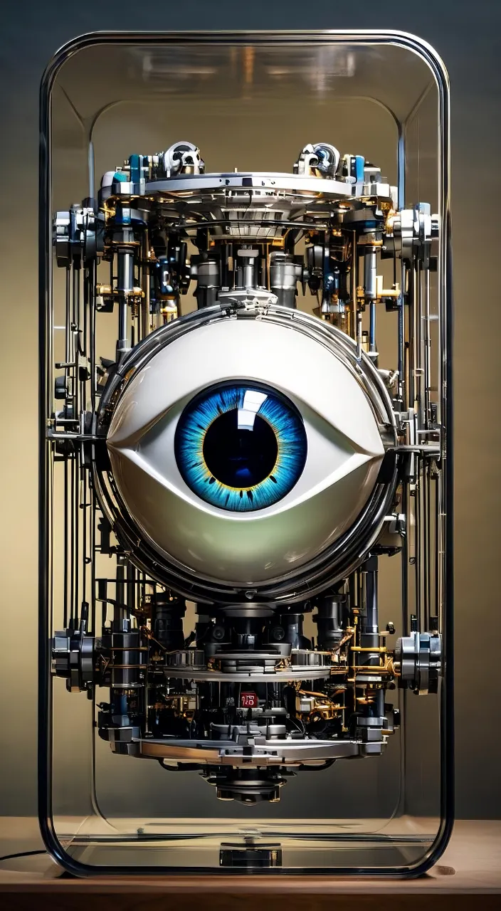 a clock with an eye inside of it