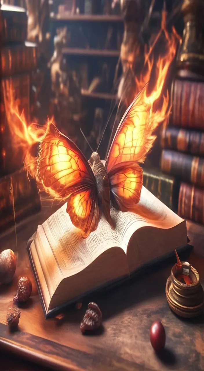 a book with a butterfly on top of it