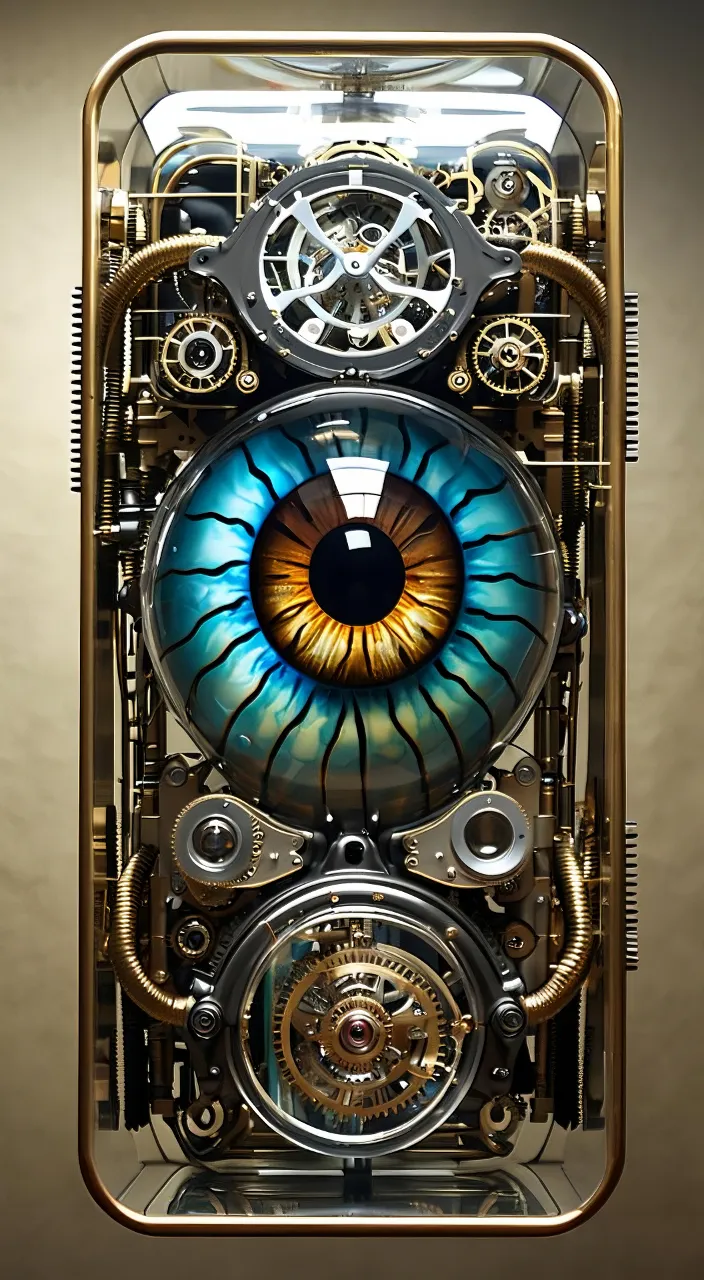 a clock with an eye inside of it