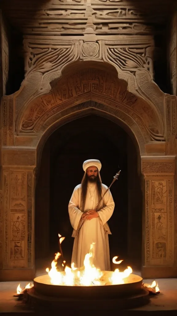 a man standing in front of a fire pit