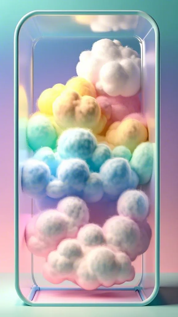 a bunch of clouds in a glass container