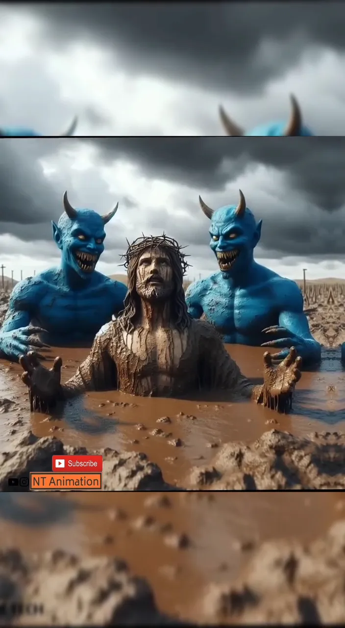 a group of blue monsters sitting in the mud