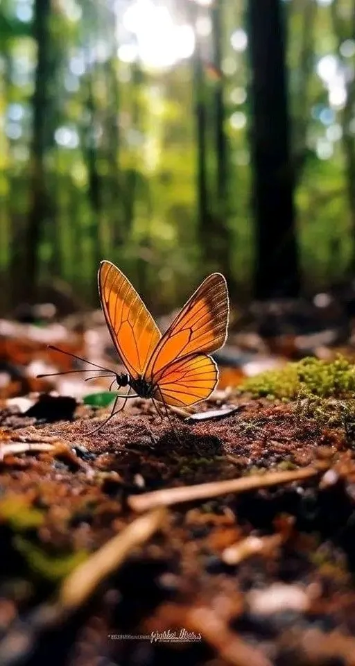 a butterfly that is sitting on the ground