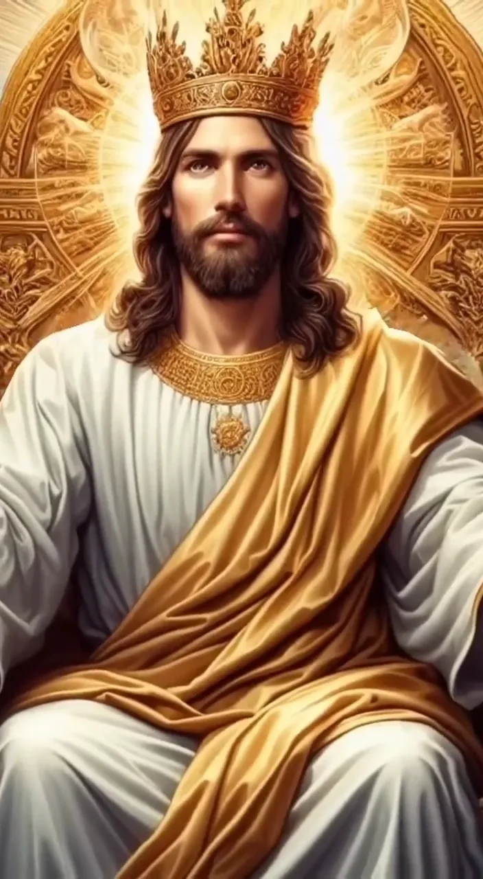 a painting of jesus with a crown on his head