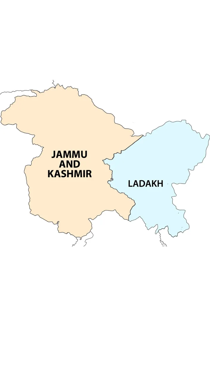 a map of the country of jammu and kashmir in two other colors and highlights