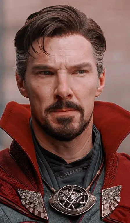a close up of a person wearing a red jacket