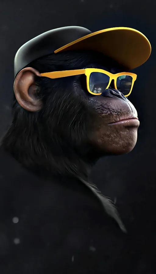 a monkey wearing sunglasses and a hat