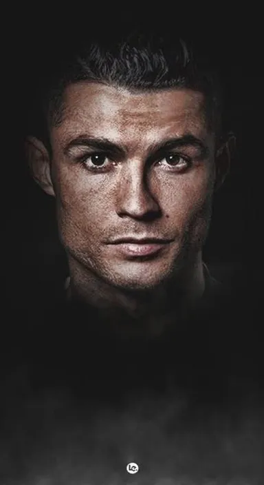 Ronaldo with a serious look on his face