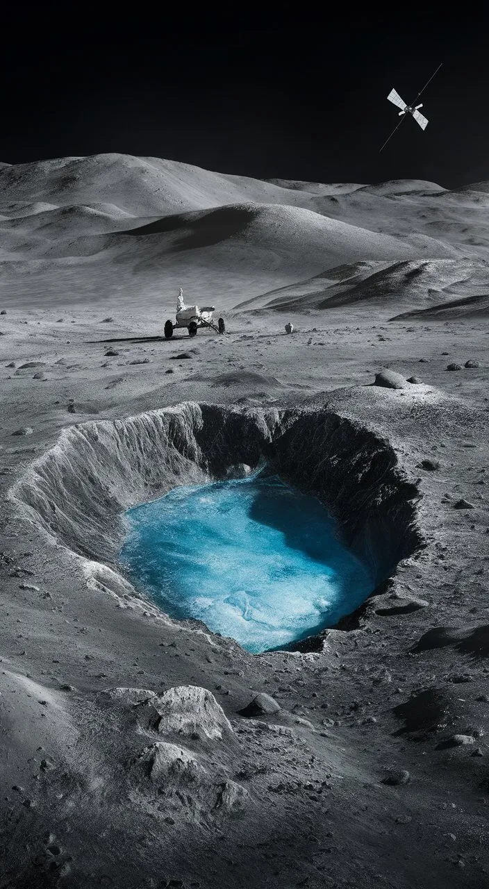 a crater on the surface of the moon