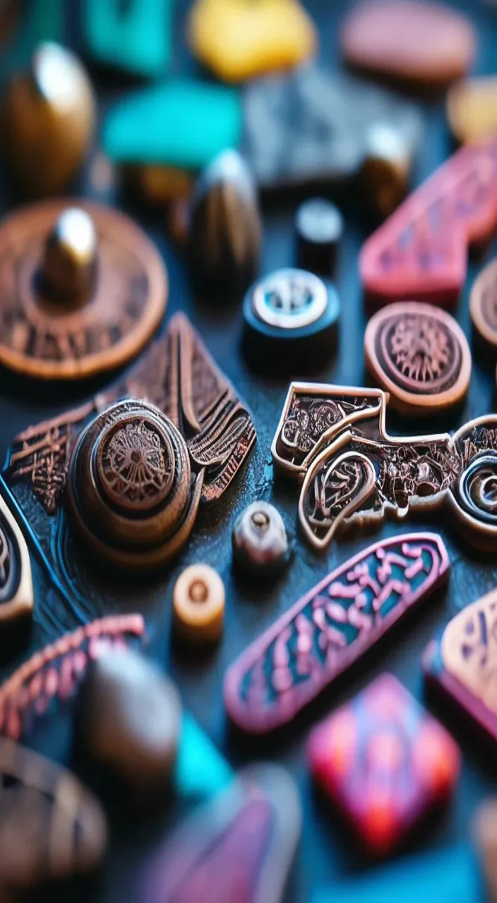 a close up of a bunch of buttons on a table