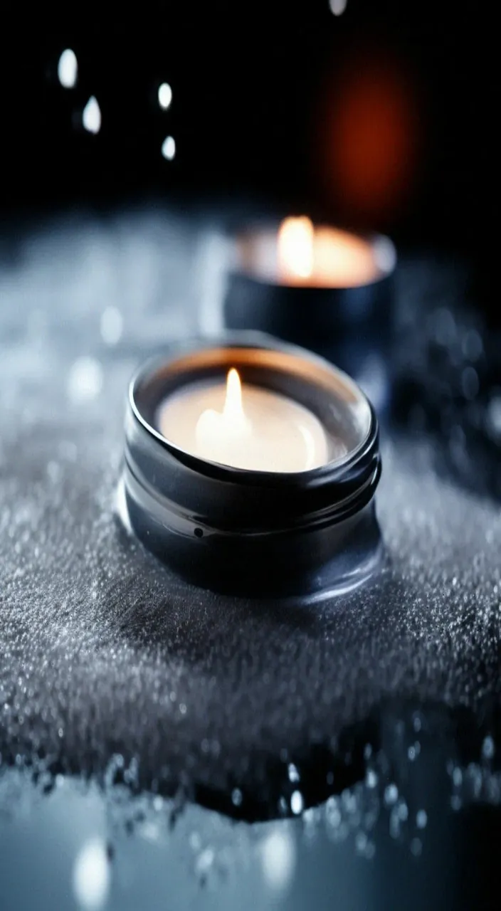 a couple of candles sitting on top of a table, ultra hd