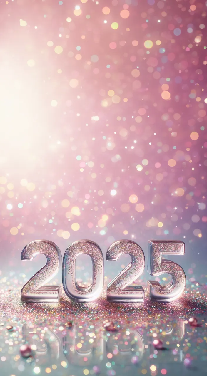 A shiny number "2025" New Year's background with sparkling 