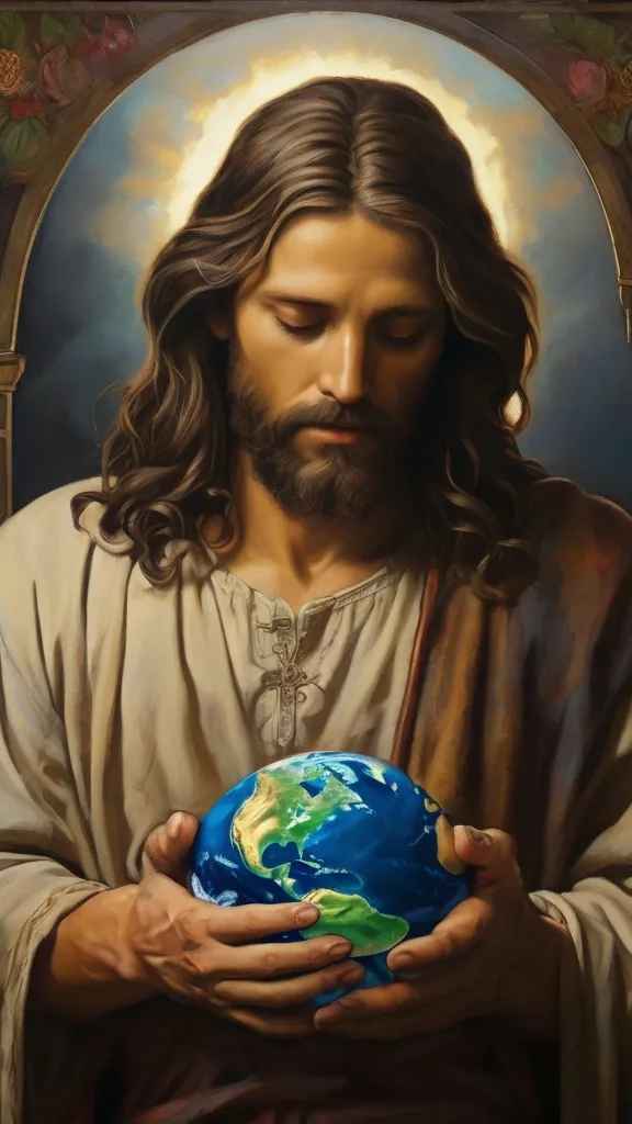 jesus holding the earth in his hands