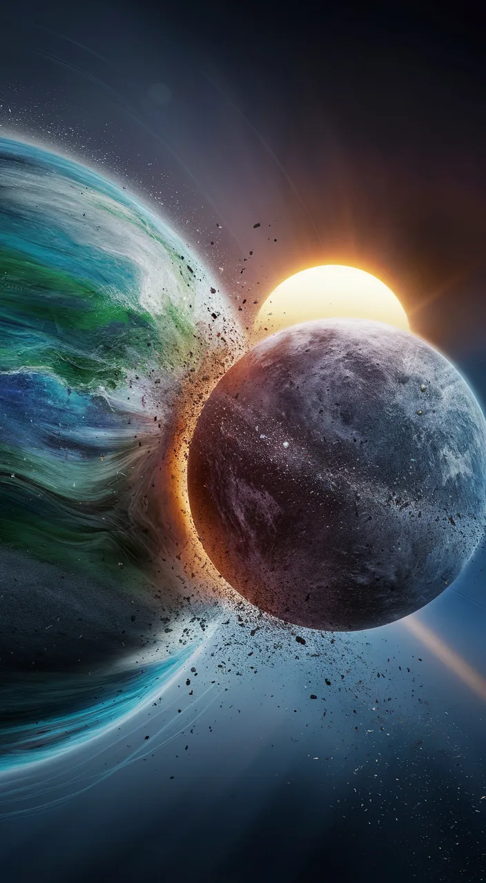 an artist's rendering of two planets in space