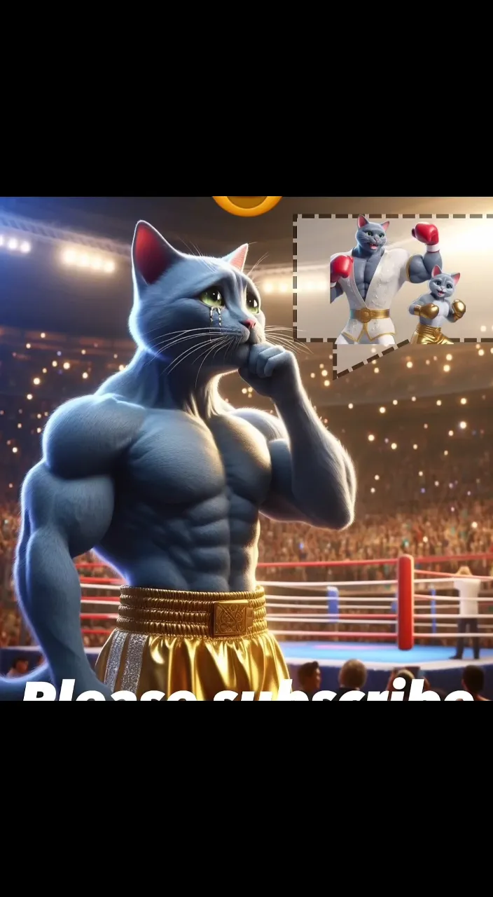 a picture of a cat in a boxing ring