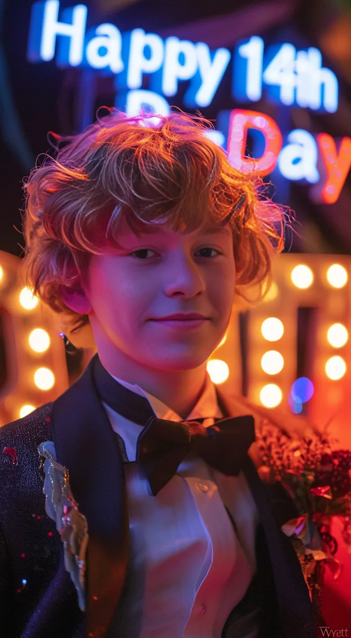 a young boy wearing a tuxedo and bow tie