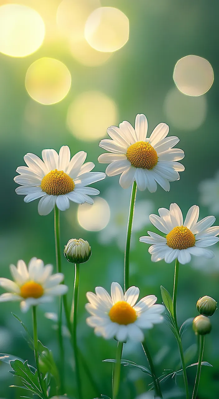 a bunch of daisies that are in the grass