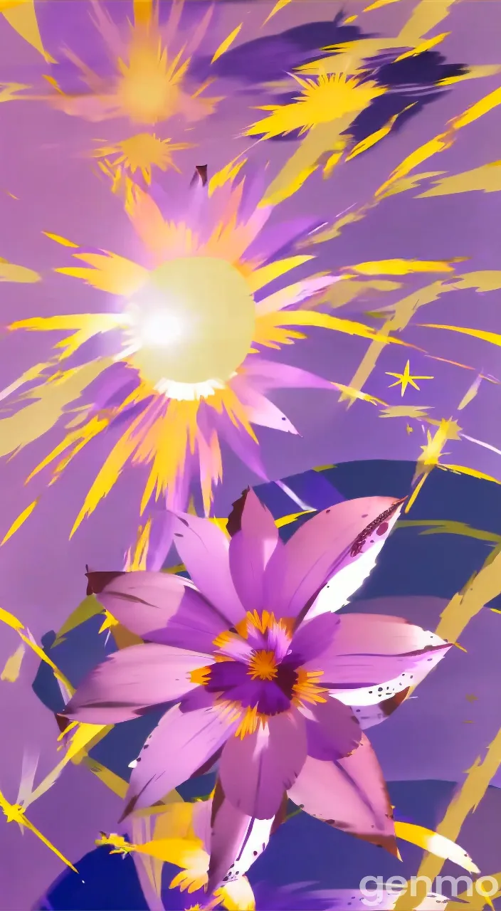 a picture of a purple flower with a yellow center