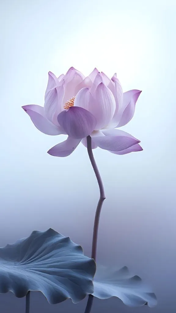 a pink lotus flower with a blue background