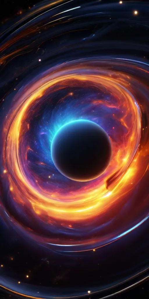 a black hole in the center of a galaxy pulling into its center 