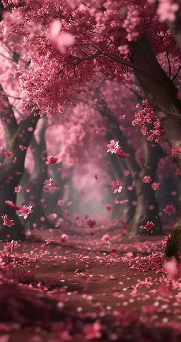 a pink tree filled with lots of pink flowers