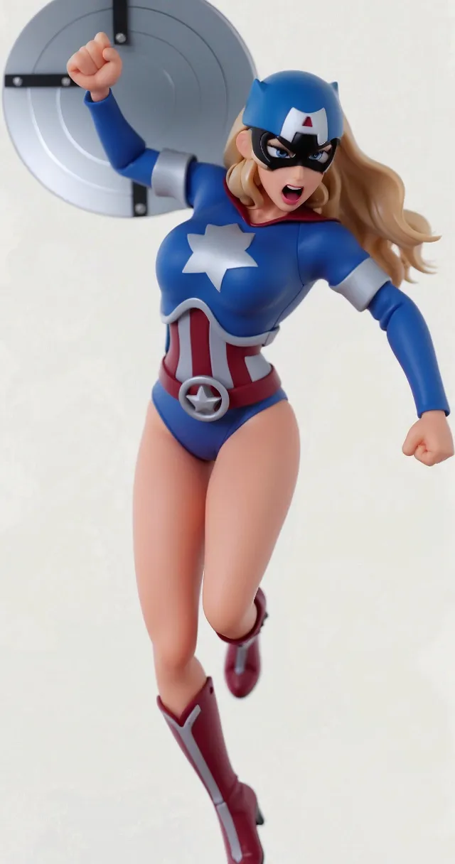 Still keep the 3D design, don't change anything Keep angry face screaming and mask like captain america realistic and sexy face