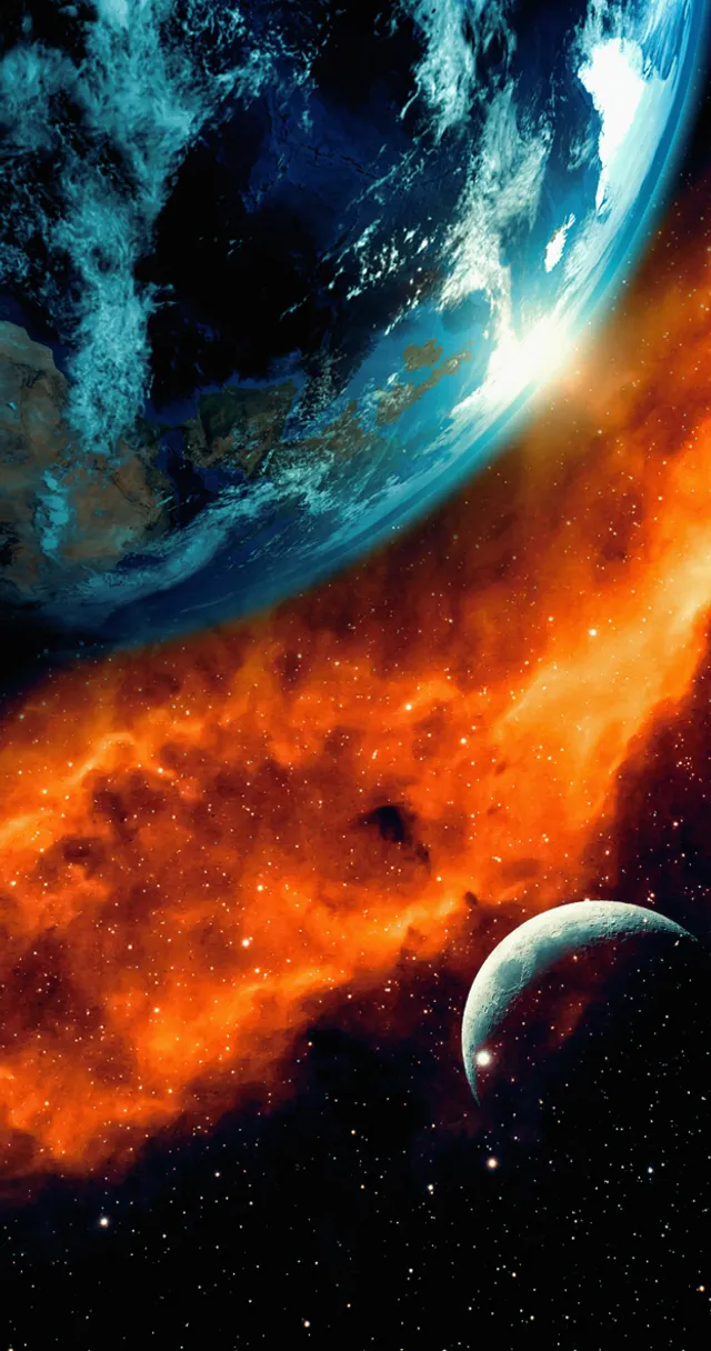 an image of a space scene with a planet in the background