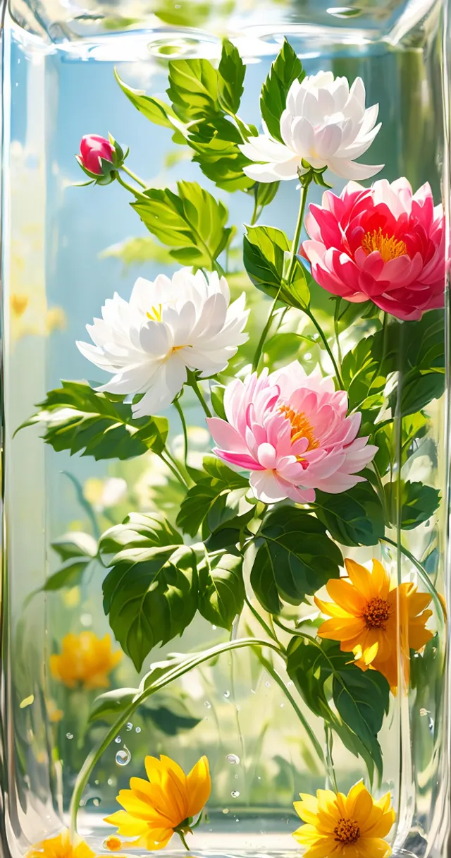 a vase filled with lots of flowers on top of a table