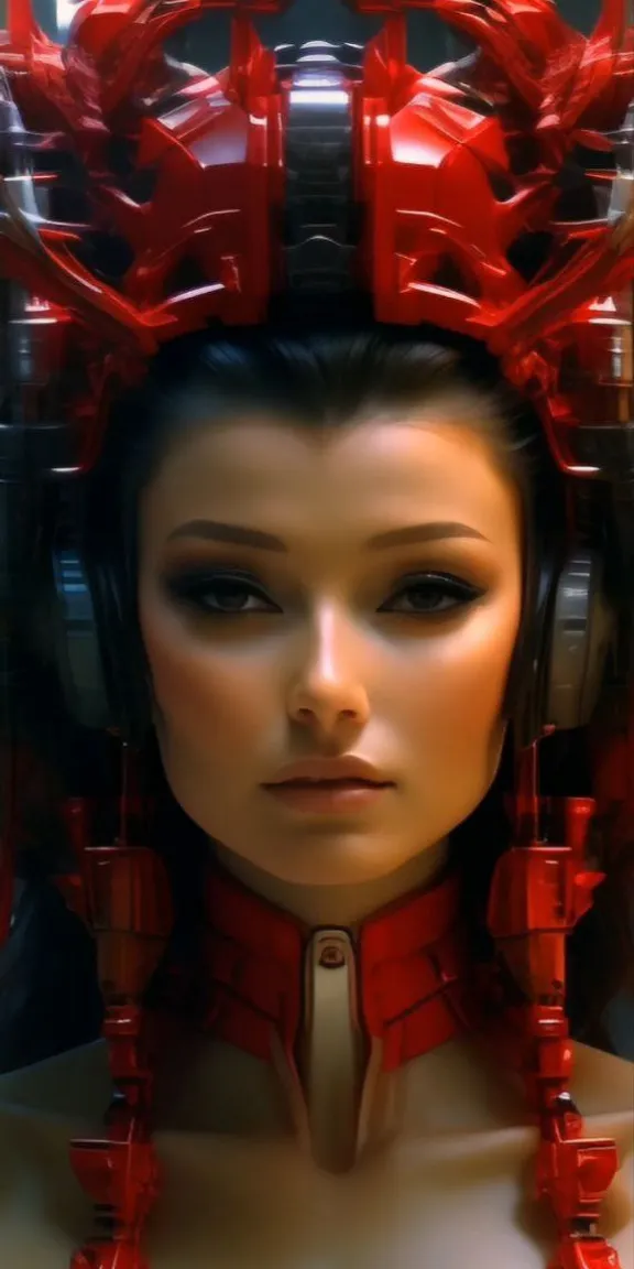 a digital painting of a woman with headphones on